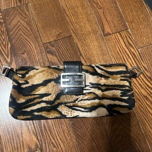 Pegabo Animal Print Clutch with Black Accents